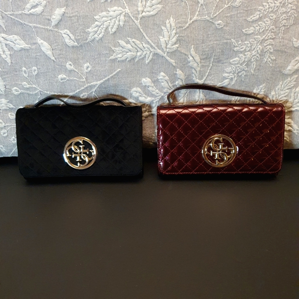 Like-New Guess Handheld / Crossbody Black Suede Bag - Picture 8 of 9